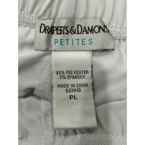 Drapers & Damons Petites White Elastic Waist Pants Size Petite Large - Picture 5 of 8